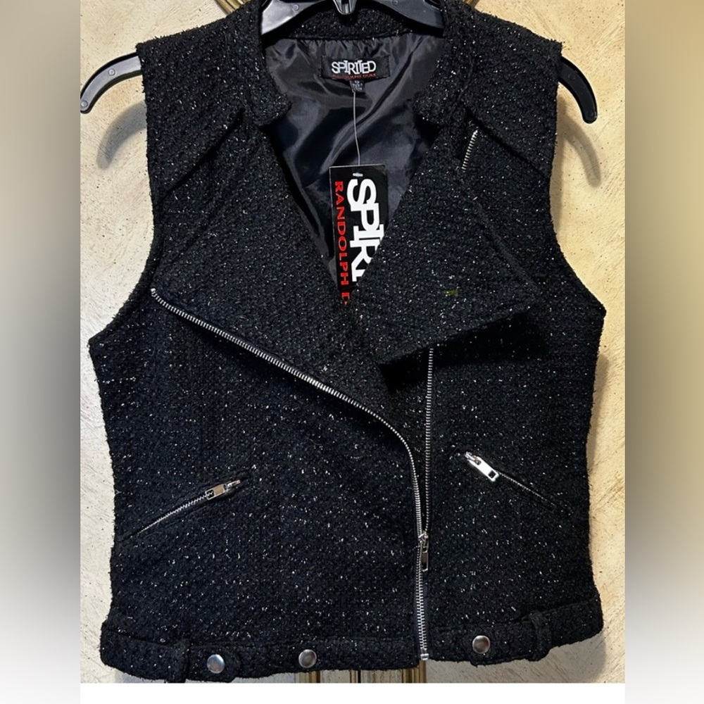 Randolph Duke “SPIRITED” Tweed Look Motorcycle Vest Asymmetrical NWT!